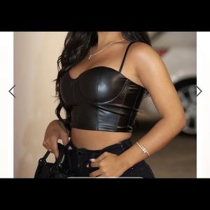 NWT Fashion Nova faux leather top